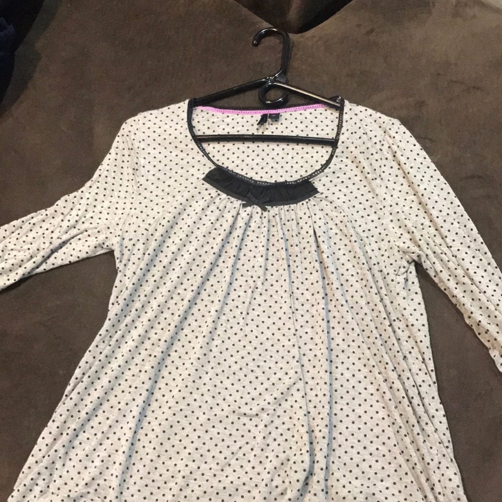 Polka Dot top with little bow from Kensie